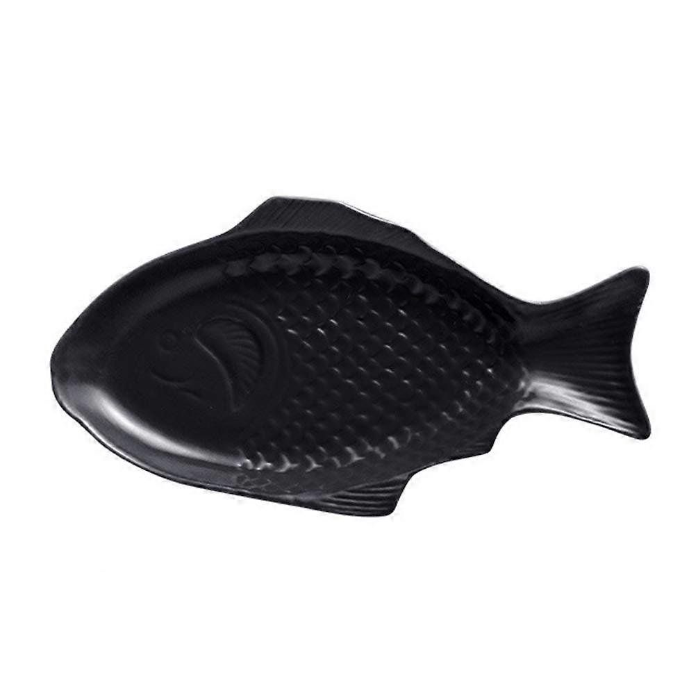 Ceramic Fish Shaped Appetizer Serving Plate 11 Inches, Japanese Snack Dish for Restaurants, Creative Storage Solution