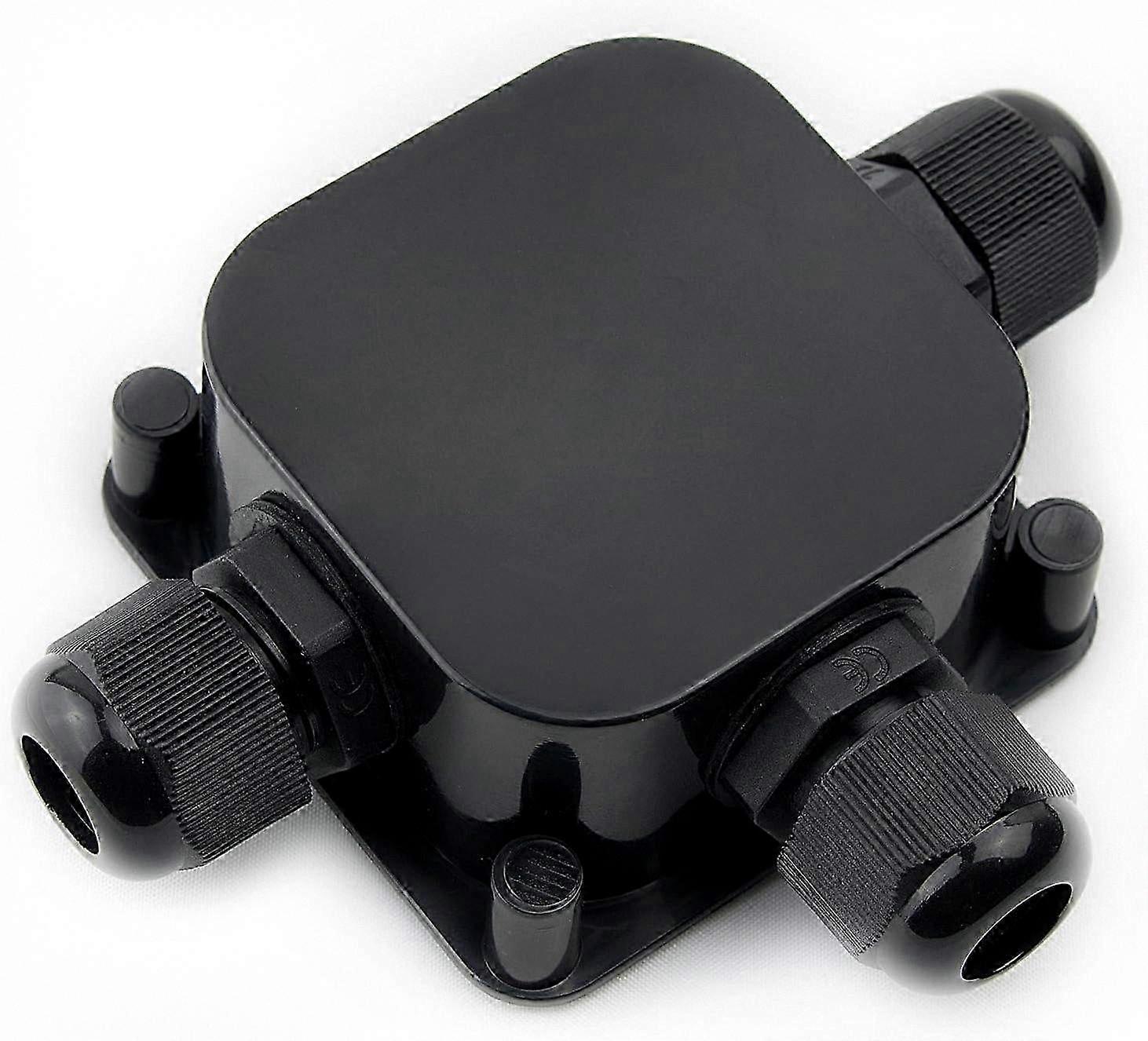 4-Pack IP66 Waterproof Electrical Junction Box with 3 Cable Entry Points in Black