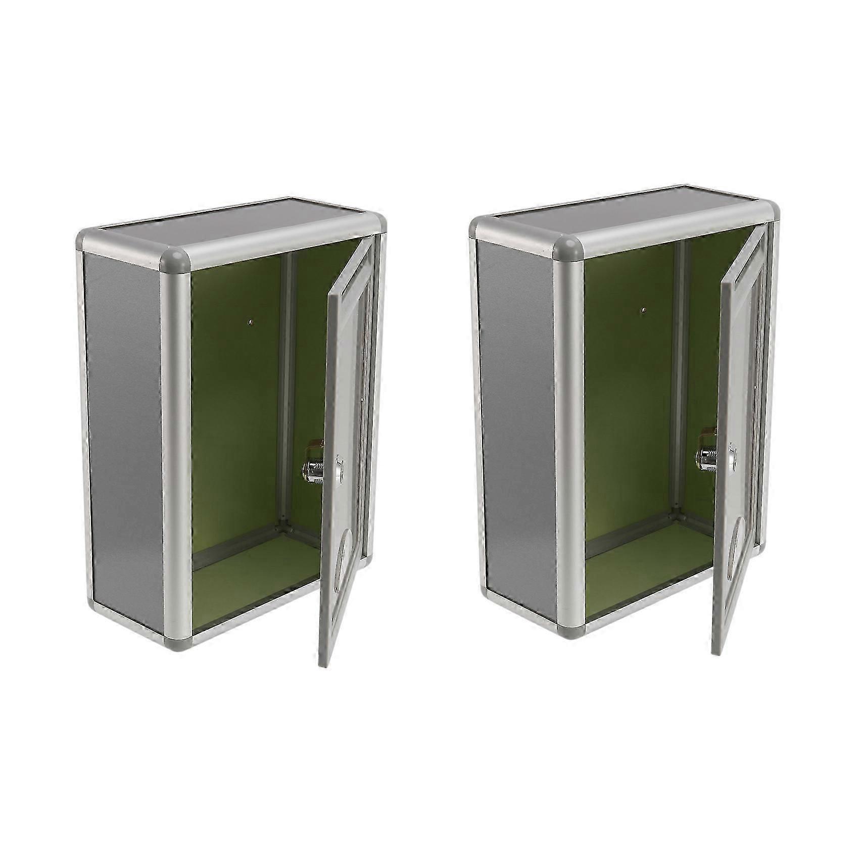 2X Vintage Aluminum Alloy Lockable Secure Mail Letter Post Box Mailbox Post Box for Home Garden Orn