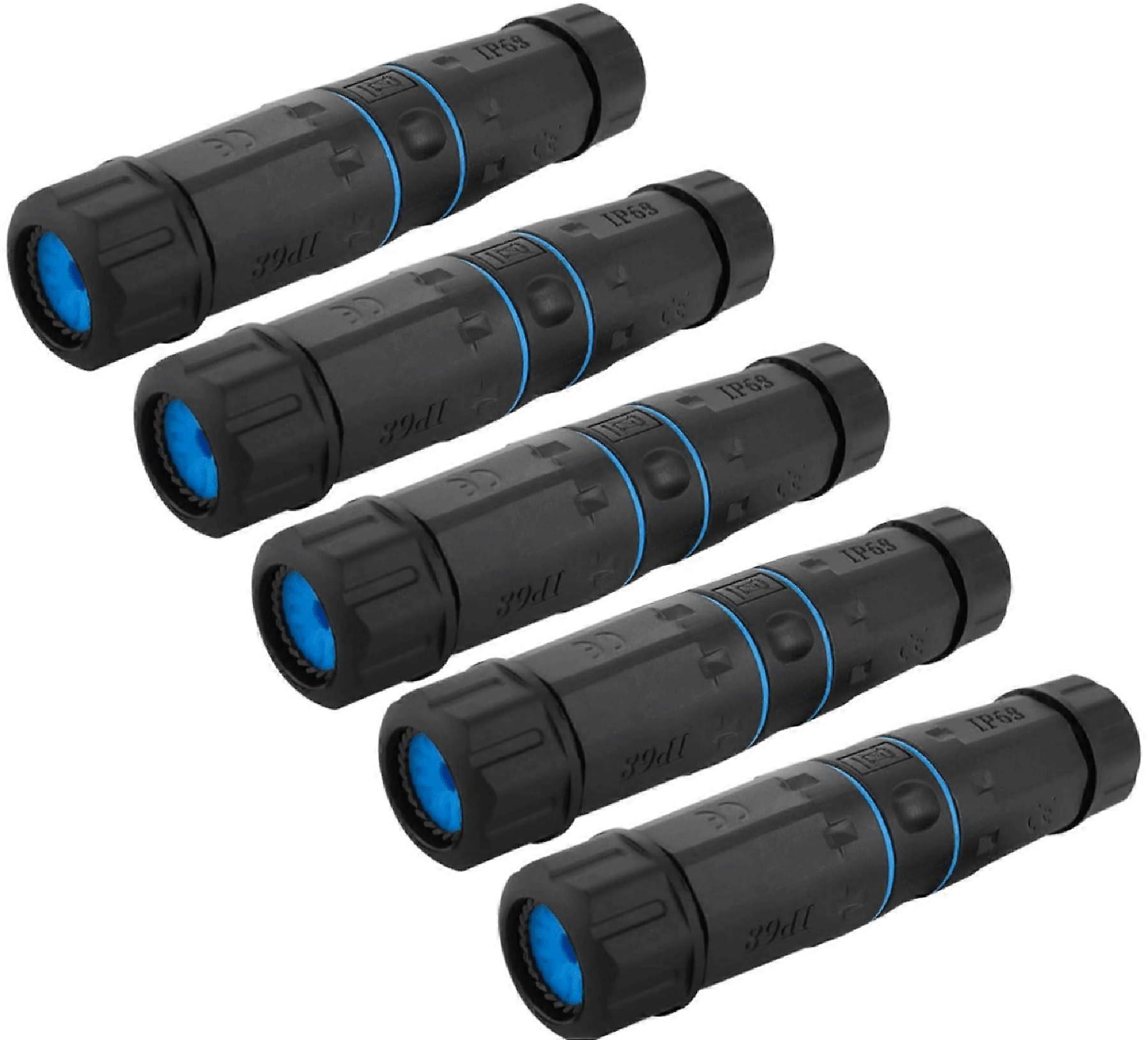 RJ45 Connector Shielded IP68 Outdoor Ethernet Coupler For Cat5/Cat5e/Cat6/Cat7/Cat8, 5 Pack