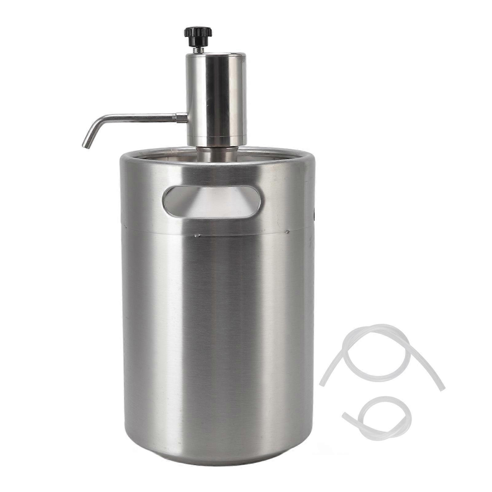 Stainless Steel 5L Beer Mini Keg Electric Beer Pump Set Mini Keg Beer Supplies for Picnic BBQ Home Brewing