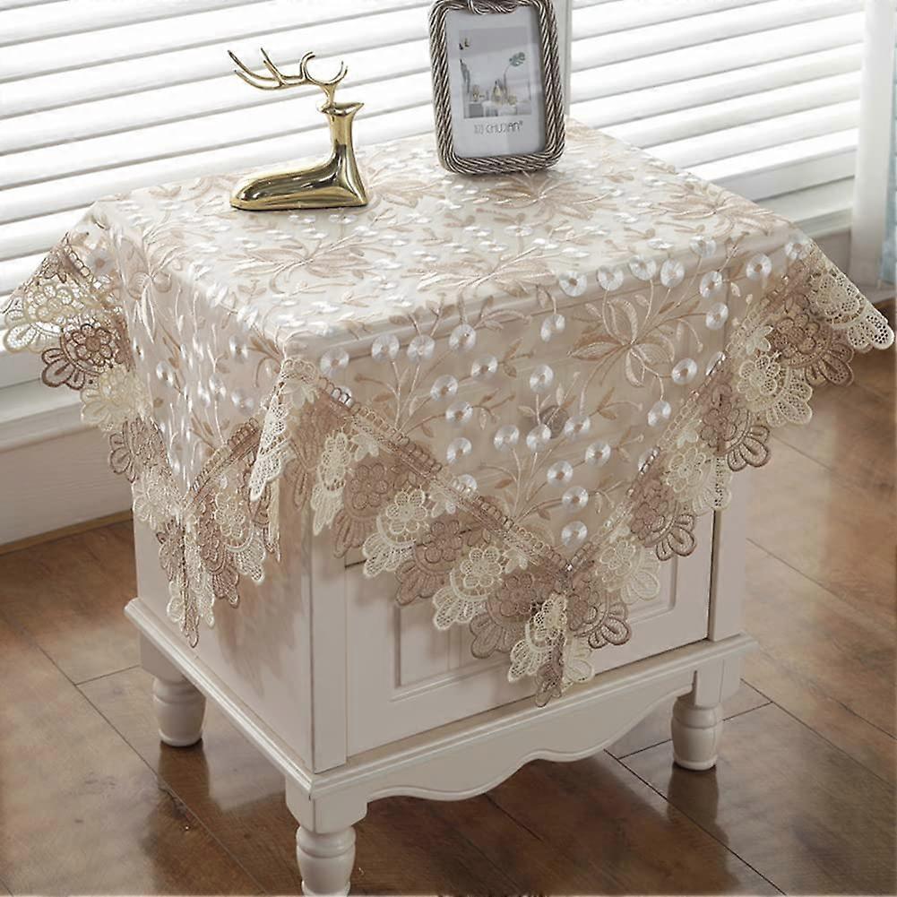 Damask Lace PatchWork Table Capital Luxury Square Small Table Capth Elegant Flower Embroidered (Type H)