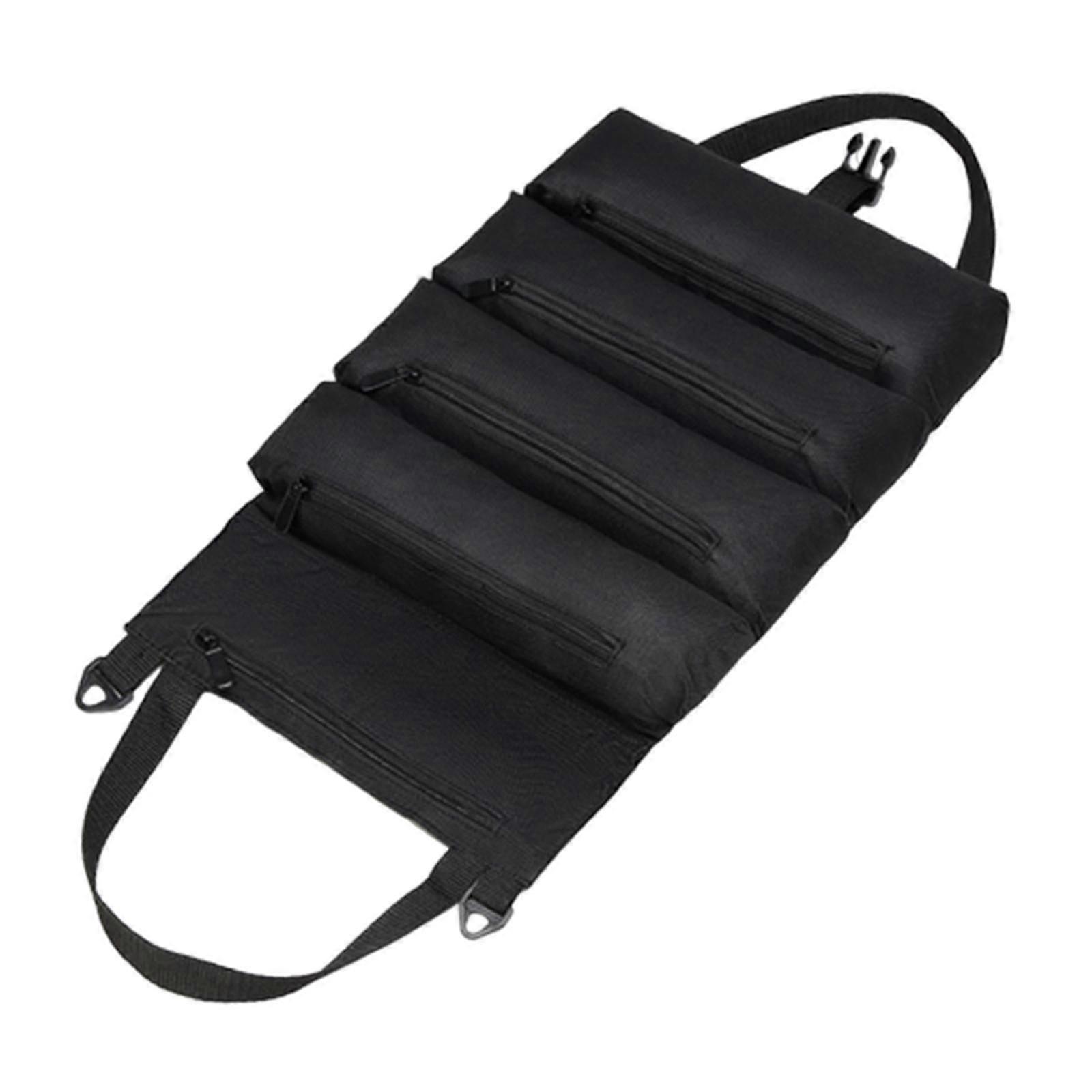Tool Roll Pouch Large Capacity Versatile Tool Storage Bag Hand Tool Tote Bag Black