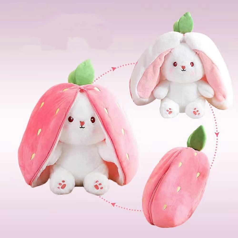 Easter rabbit Plush Animal, Zippered Reversible Carrot Strawberry Rabbit Plush Baby Toys