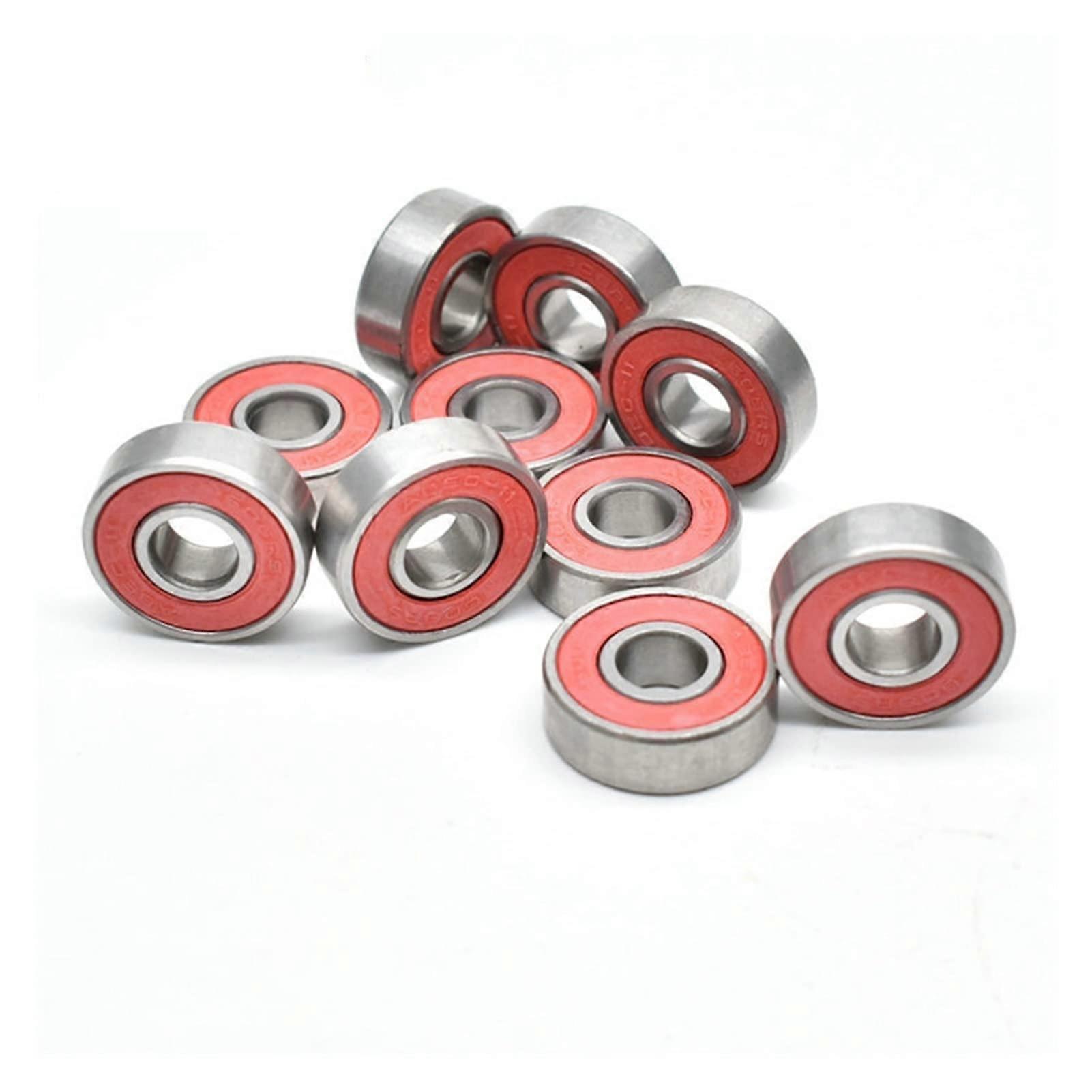 SUOFEILAIMU 10 قطع 608 عجلات لوح التزلج سكوتر محامل احتياطية 8x22x7 كرة سيراميك بيضاء طبيعية ZrO2 (اللون: أحمر ، عدد الحواسيب: 10 قطع)