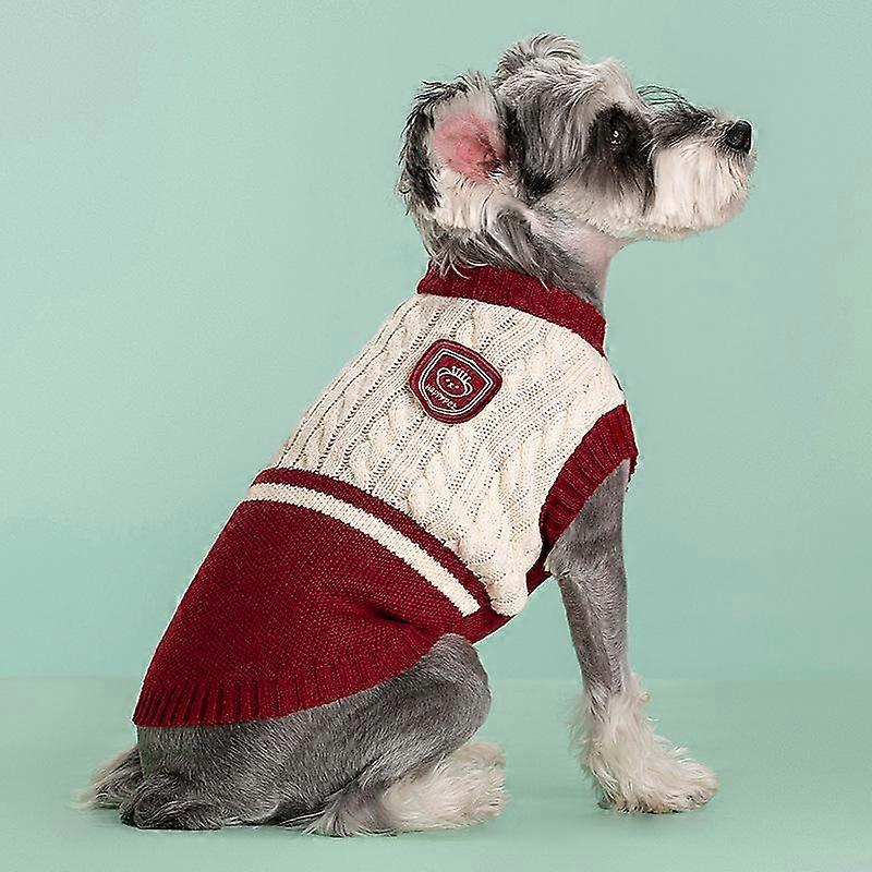 College Style Pet Dog Sweater Winter Warm Dog Clothes for Small Medium Dogs Knitted Puppy Clothes Chihuahua French Bulldog Coat