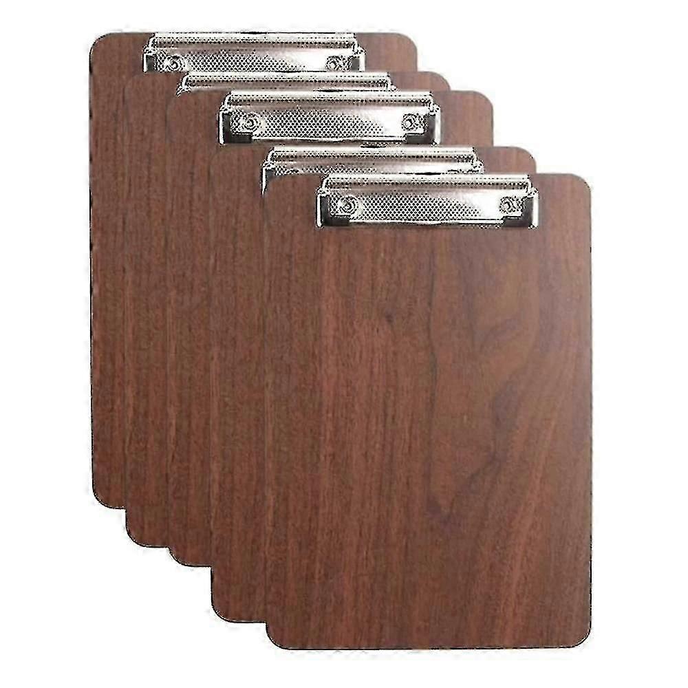 Clipboard, 5 Pieces A4 Size Clipboard Holder, Clipboard Holder With Clip, Wooden Clipboard With Clip, Clipboard, Thick Clipboard, Suitable For Off