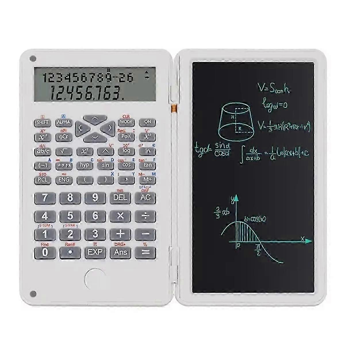 Scientific Calculator 12-Digit Large Display Calculator with Notepad Foldable Calculator with Hand Writing Board