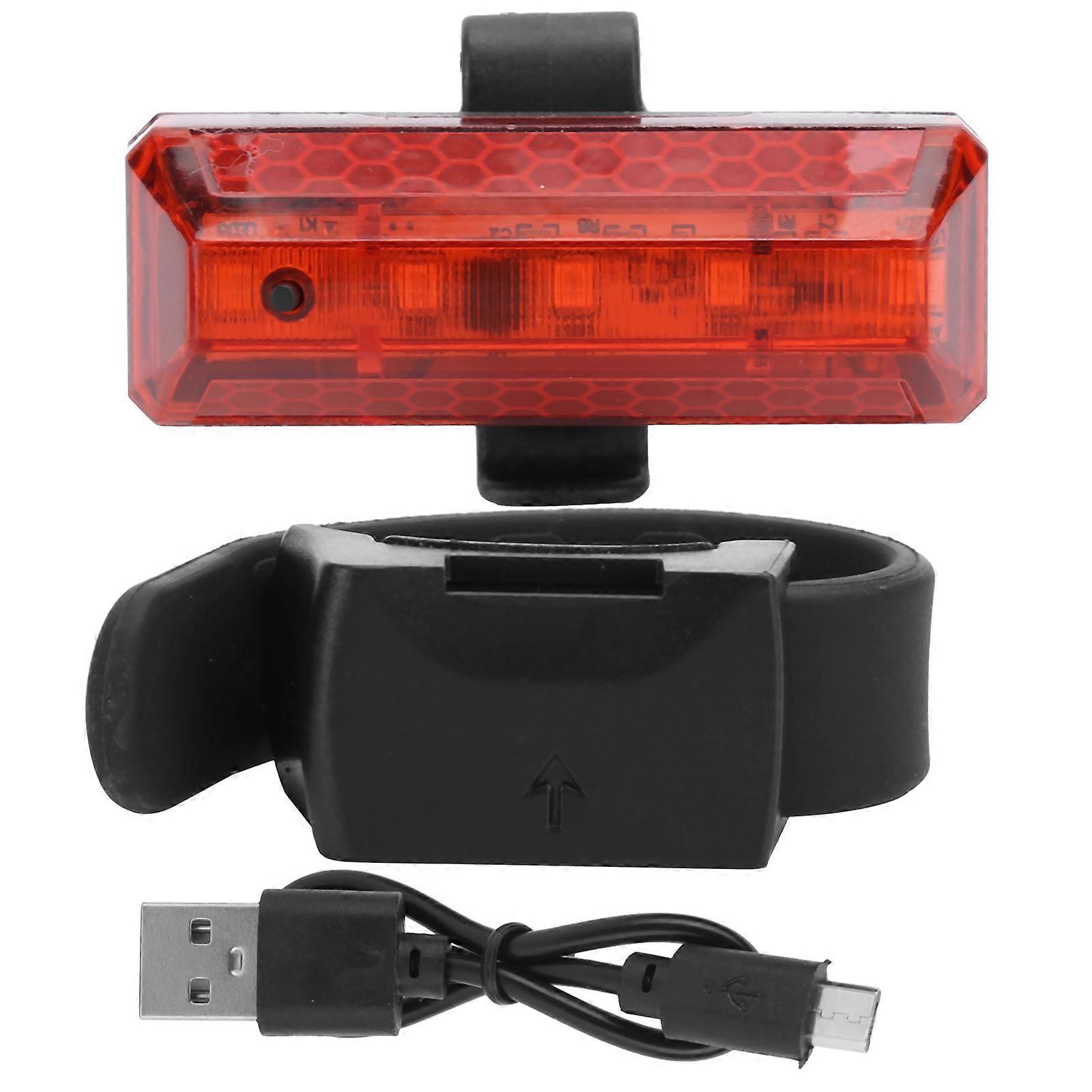 USB Charging Bicycle Taillight Cycling 5LED Light Safety Reflective Cycle Warning Lamp