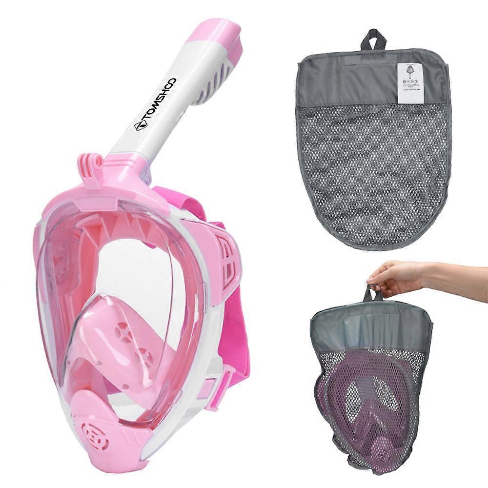 Upgraded Full Face Snorkel Anti Fog Waterproof with 180° Wide View for Swimming and Diving Snorkle Mask Set Adult