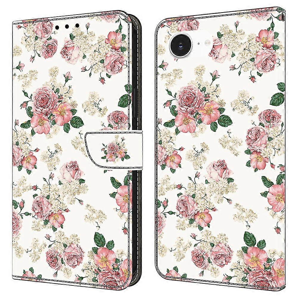 For iPhone 16e Leather Case Pattern Printing Wallet Stand Flip Phone Cover