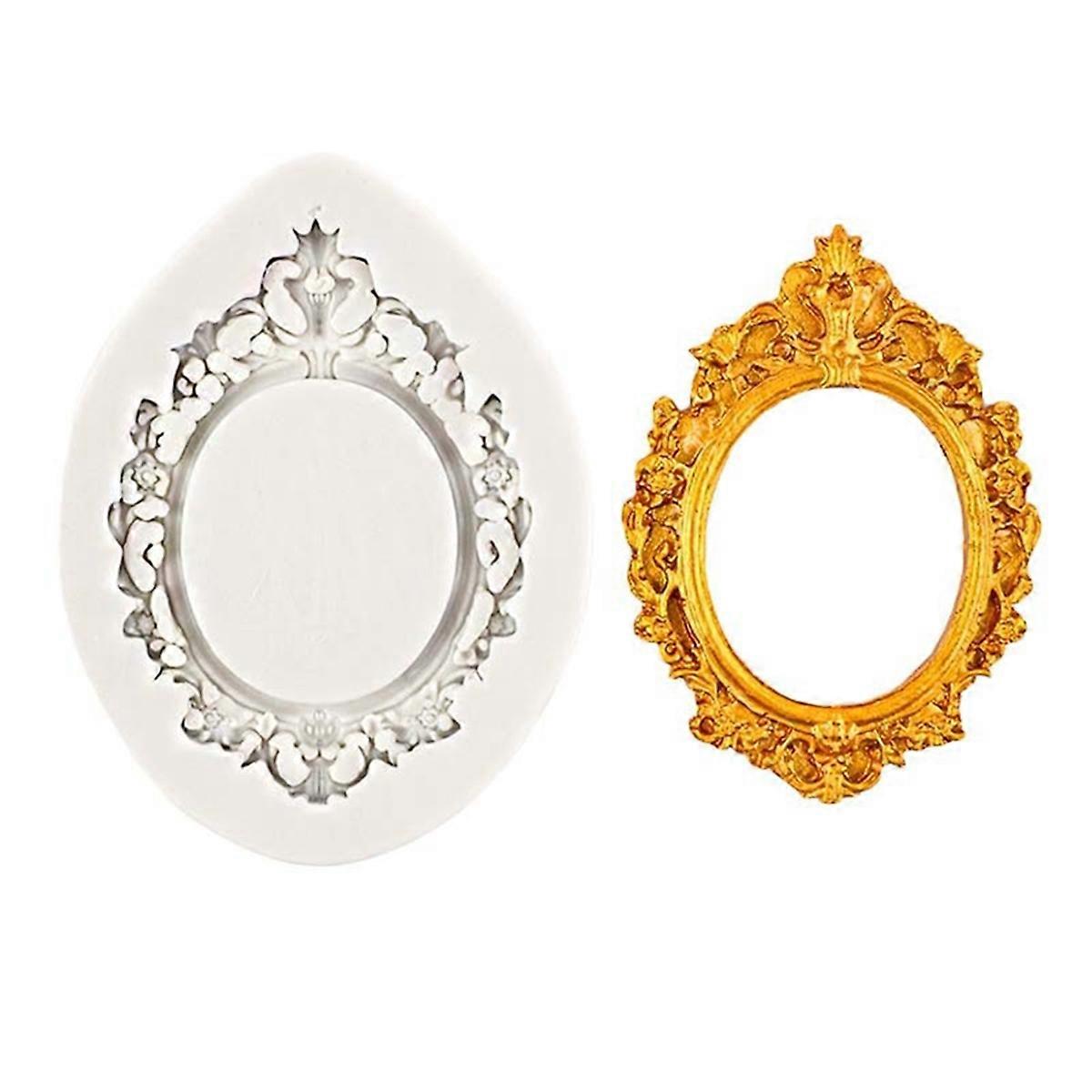 Photo Frame Fondant Mold Mirror Silicone Mold Retro Frame Mold