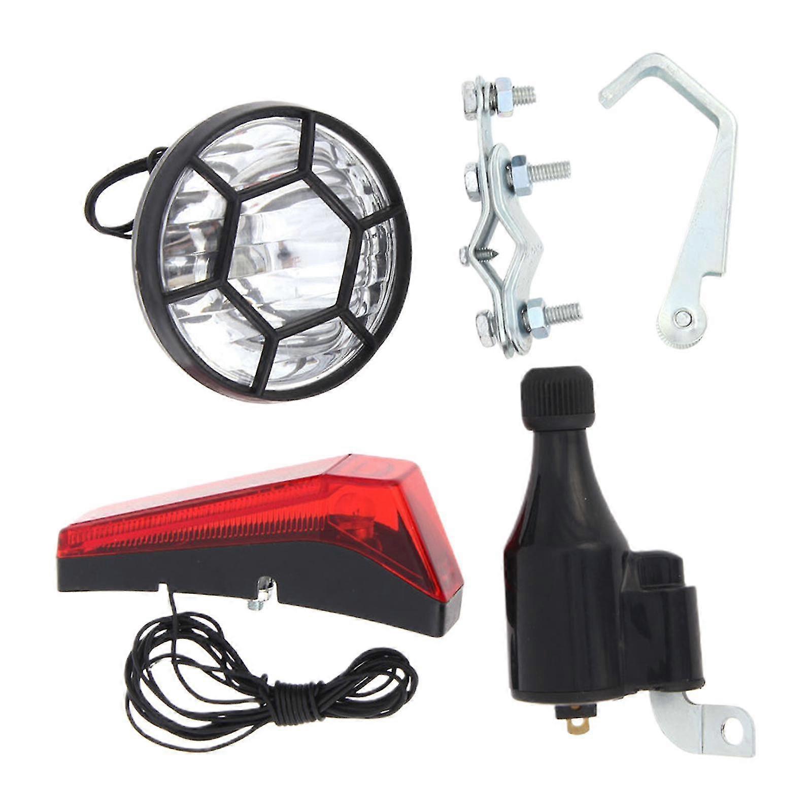 Bicycle Light Set Easy to Install with Included Wiring and Tail Light Compatible with Various Brands