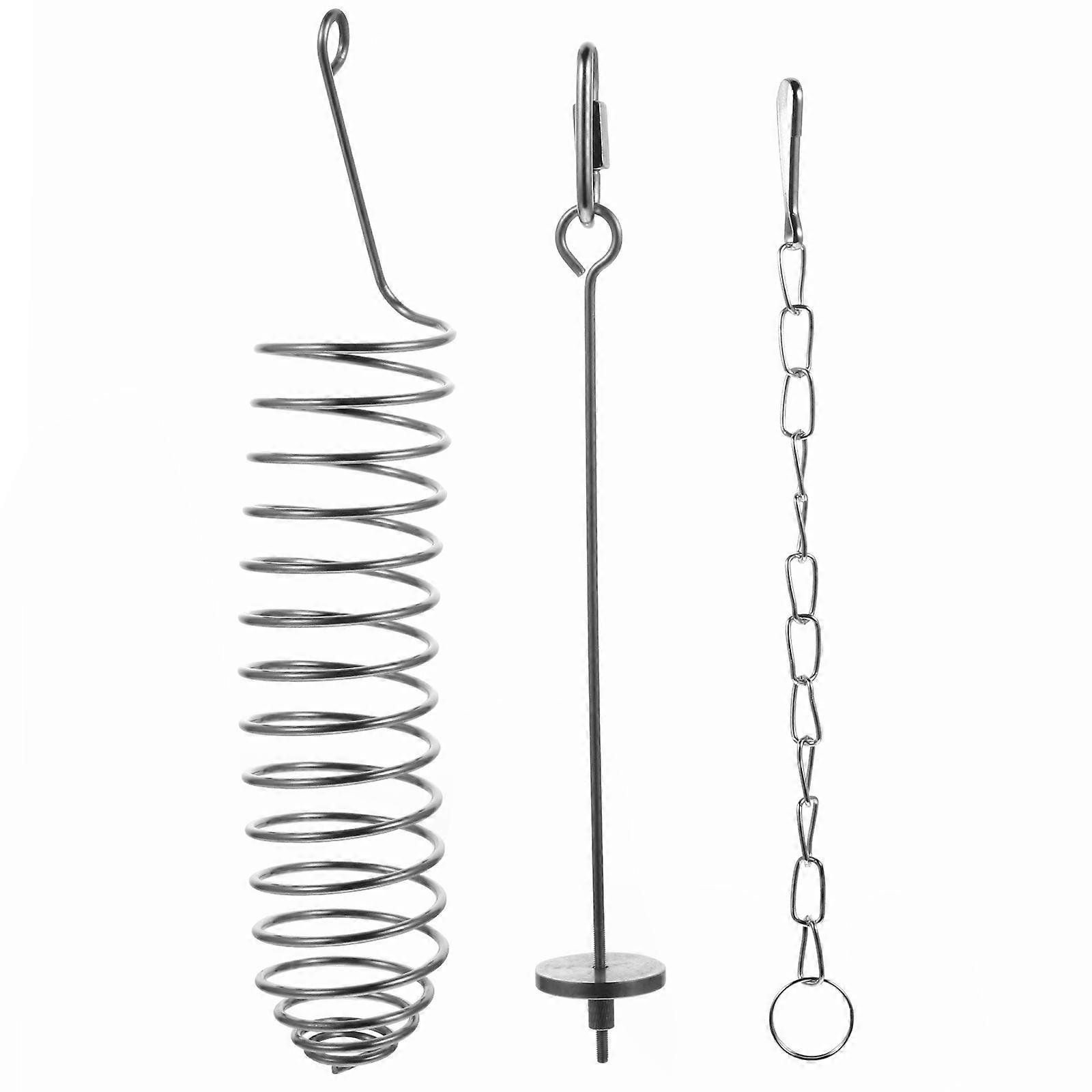 Stainless Steel Bird Food Forks Feeding Toy for Parrots & Animals, Skewer & Spiral Design for Access
