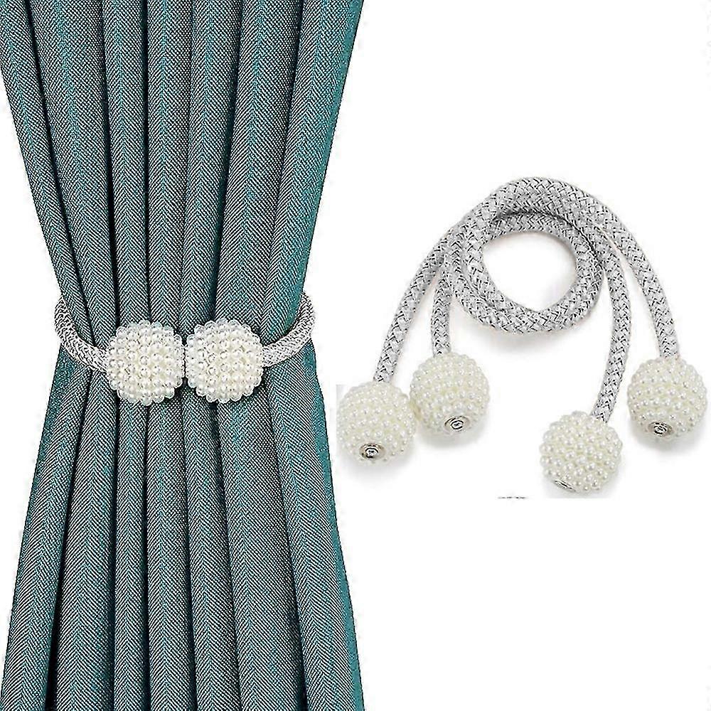 Magnetic Curtain Tie Backs For Modern Interiors, Elegant Pearl Holdbacks With Rust-Free Strong Magnets, Adjustable Length For Any Room (2Pcs) 2025