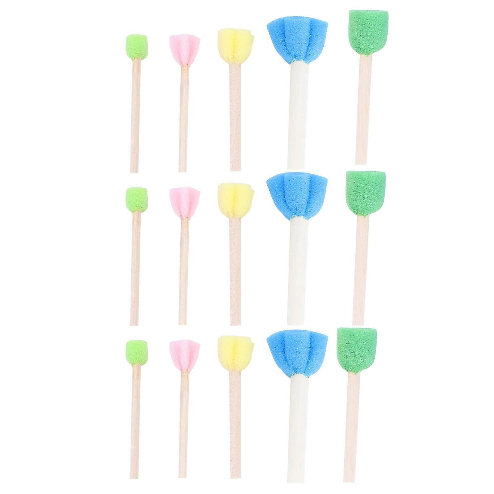 Kids Painting Tools with Mini Flower Shaped Sponge Brushes Assorted Color for Art Lessons and
