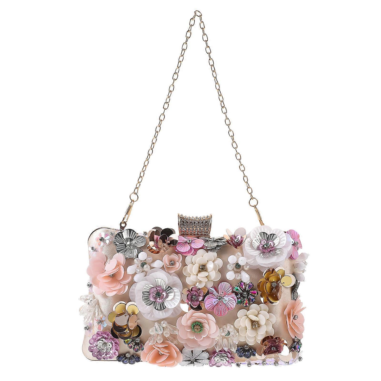 Evening Clutch Bag Multi Color with Colorful Beaded Elegance for Women