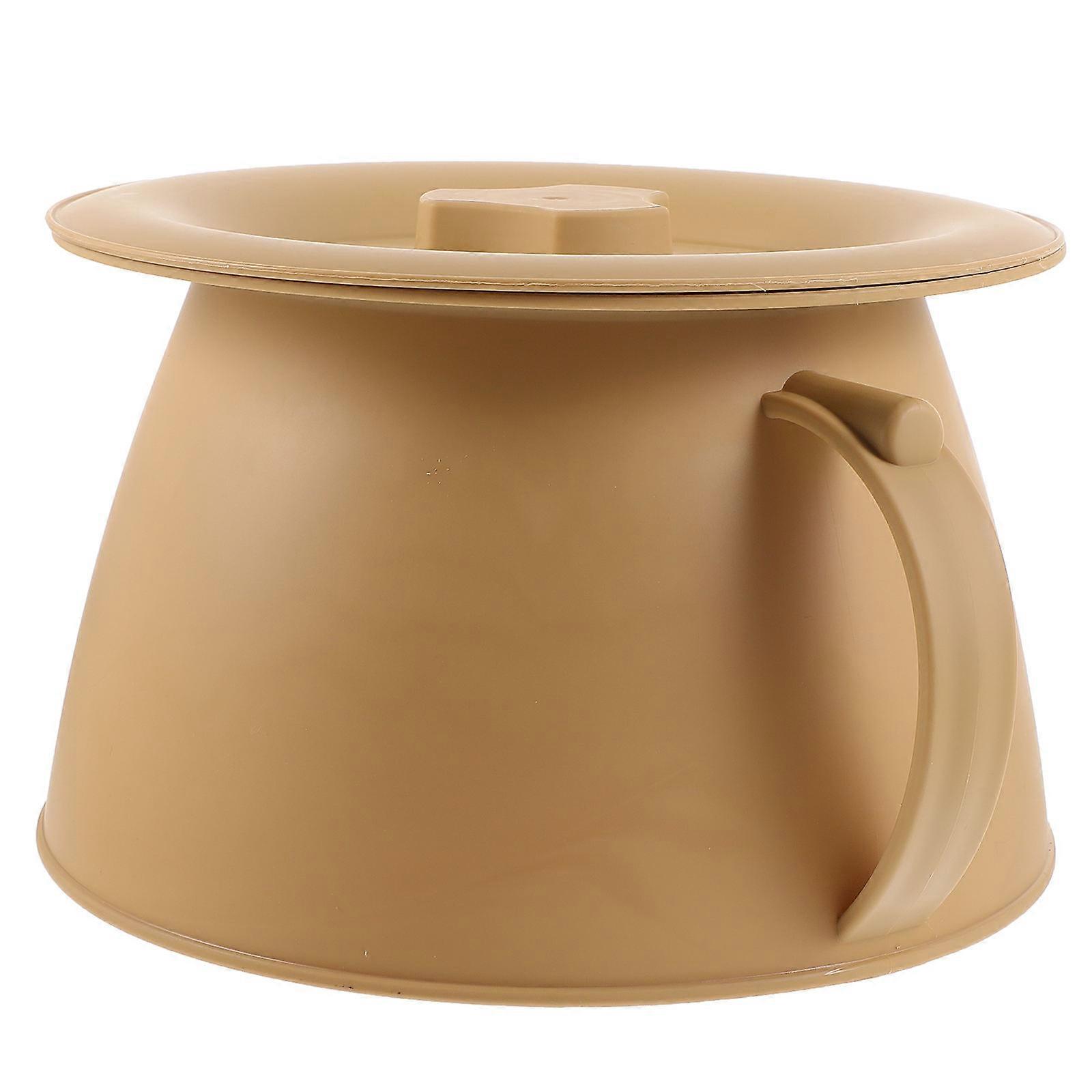Portable Plastic Chamber Pot with Lid 2pcs Urinal Toilet Spittoon