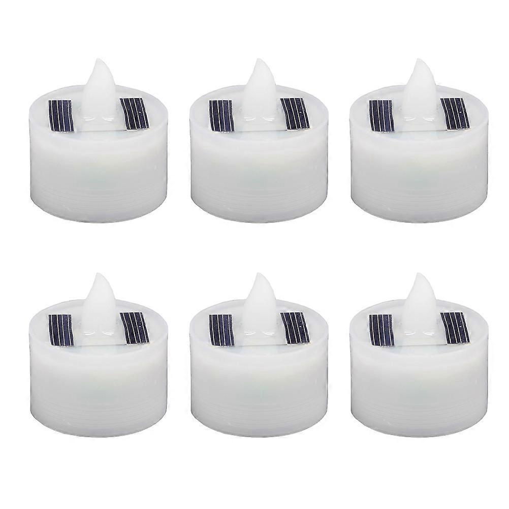 6個のソーラーLEDキャンドルランプ、屋外および屋内用の装飾電気キャンドル、結婚式、パーティー、家の装飾に暖かい