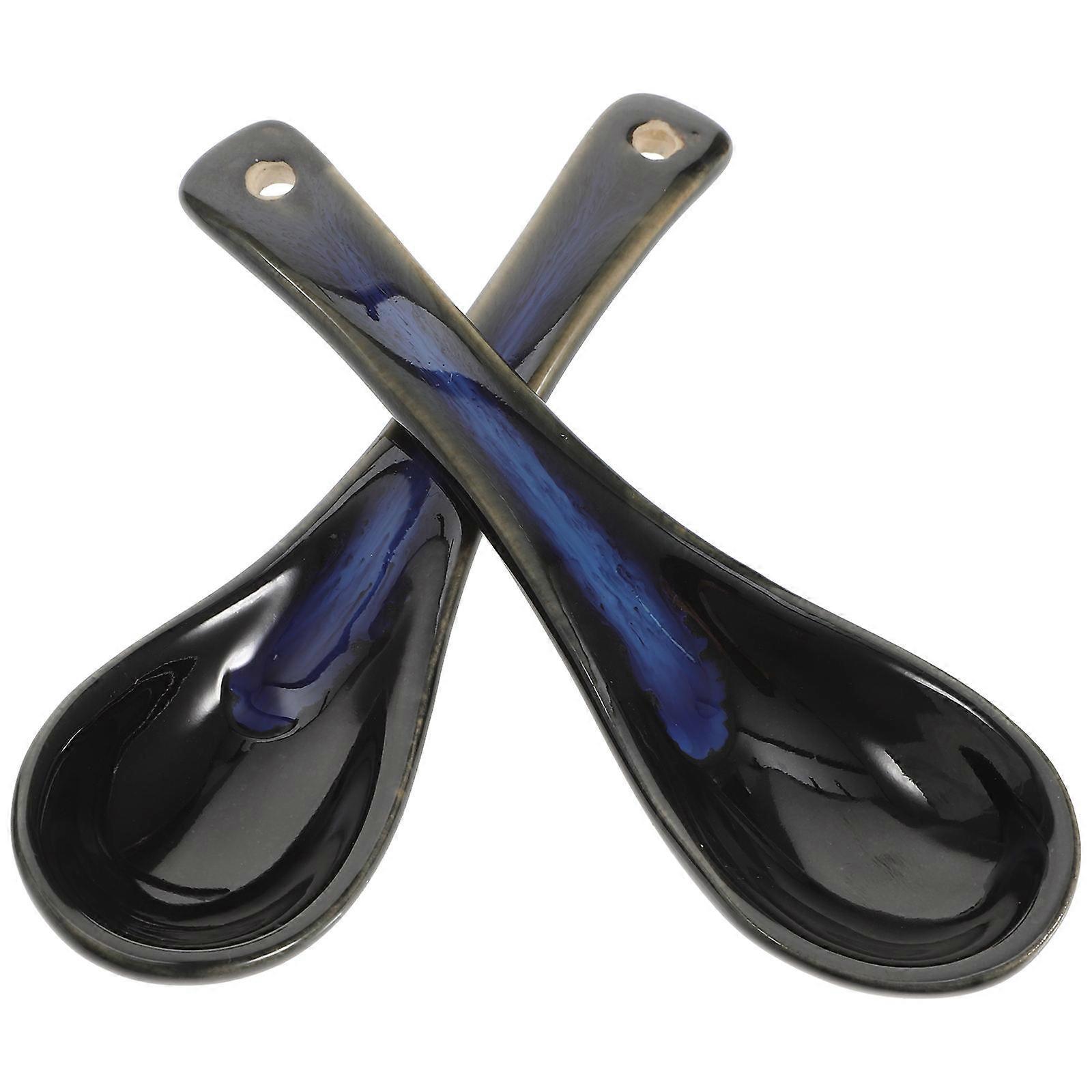 Multi-Purpose Ceramic Spoons, Stylish Chinese Porcelain for Dining Enjoyment
