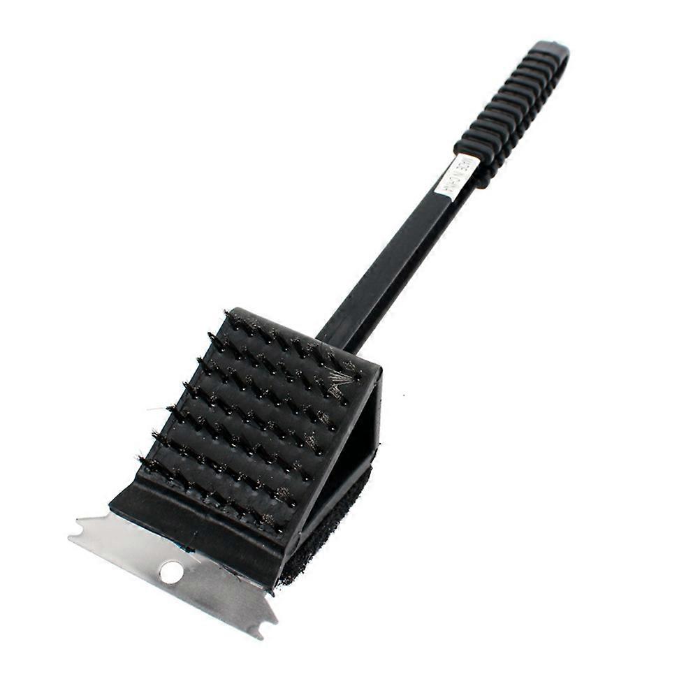 3 in 1 BBQ Brush with Copper Wire and Silicone for Cleaning Use Black Handle 17 7 inches