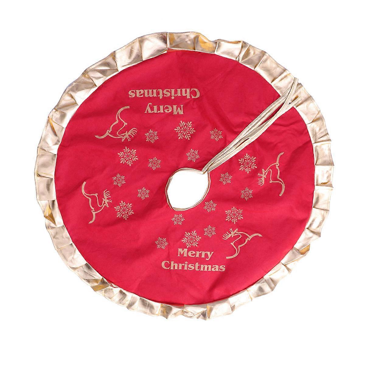 Tree Skirt Fabric Non-Woven Fabric Christmas Tree Base Mat Home Party Ornament 3Pcs