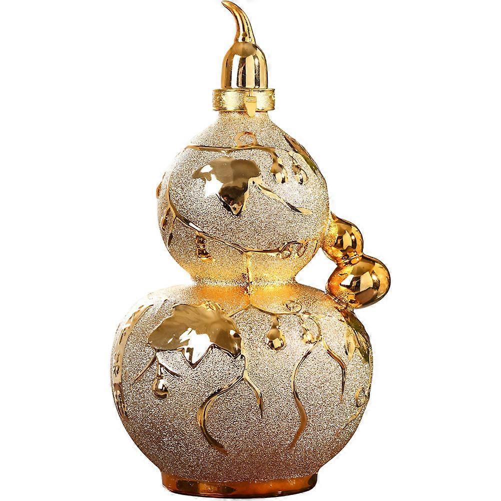 Ceramic Gourd Wine Jug Portable Drink Holder for Home, Camping, Bar & Restaurant Use Smooth Rim, Sealed Container, Craftsmanship Design, Jin