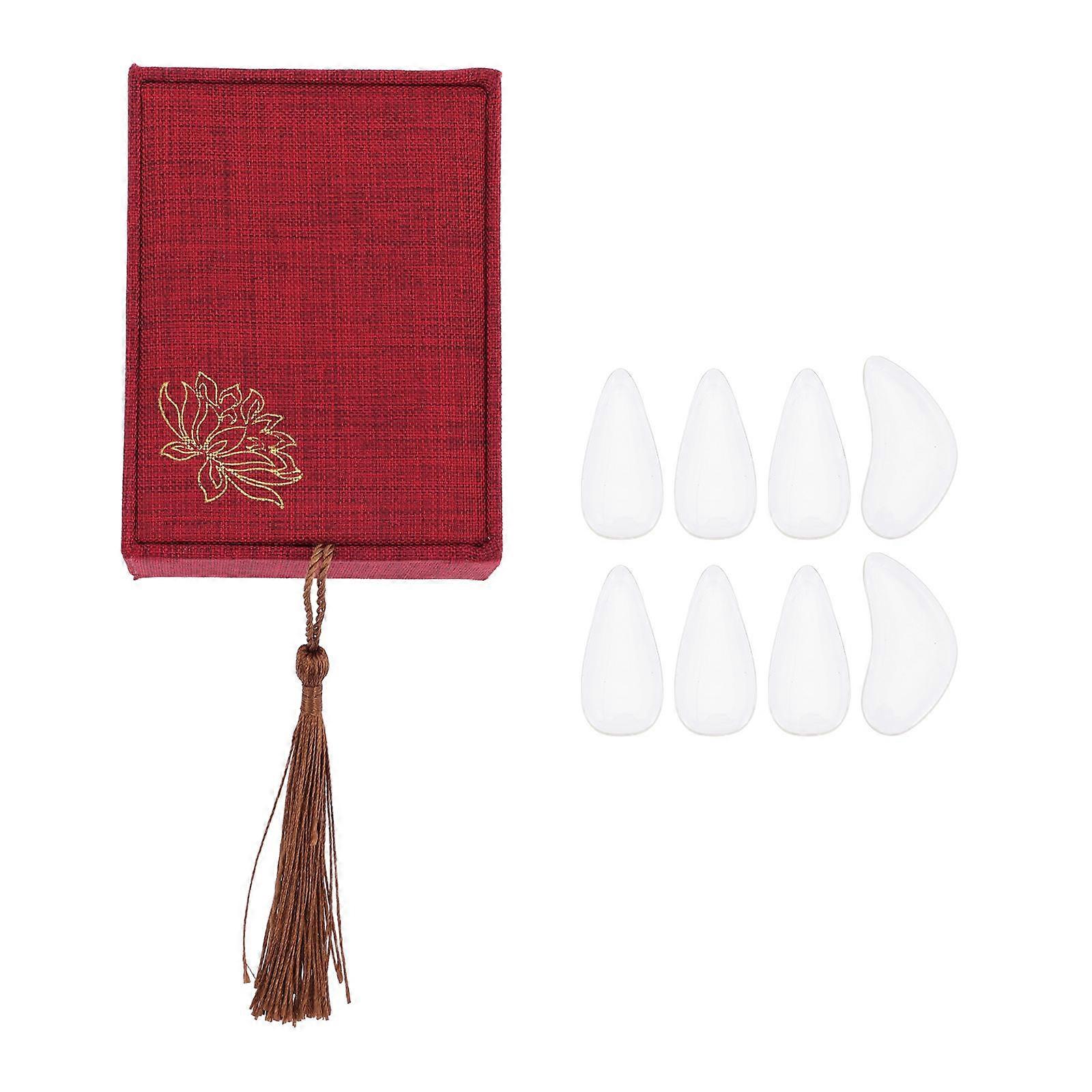 Guzheng Playing Finger Picks For Guzheng Players Nylon Material Assorted Color 3x1.5cm 1Set