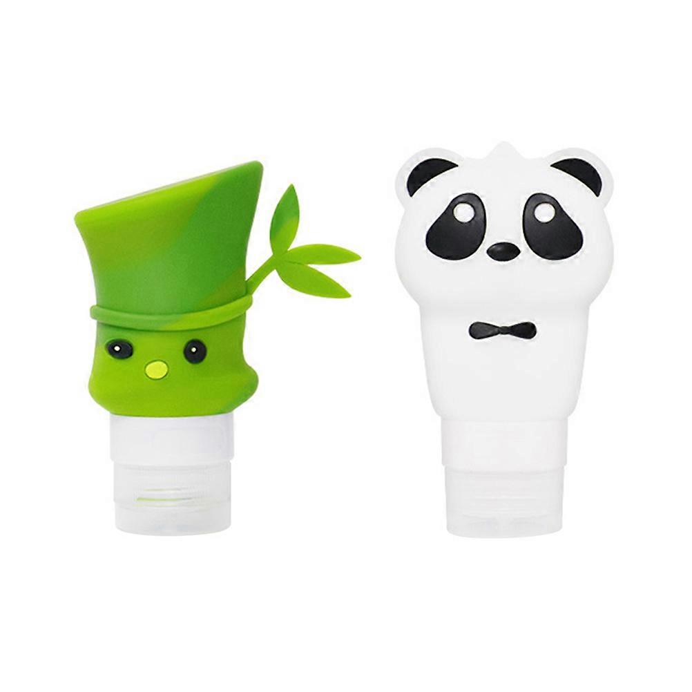 Lotion Dispenser Cartoon Panda Shape Sub-packaging Home Use Assorted Color 2Pcs