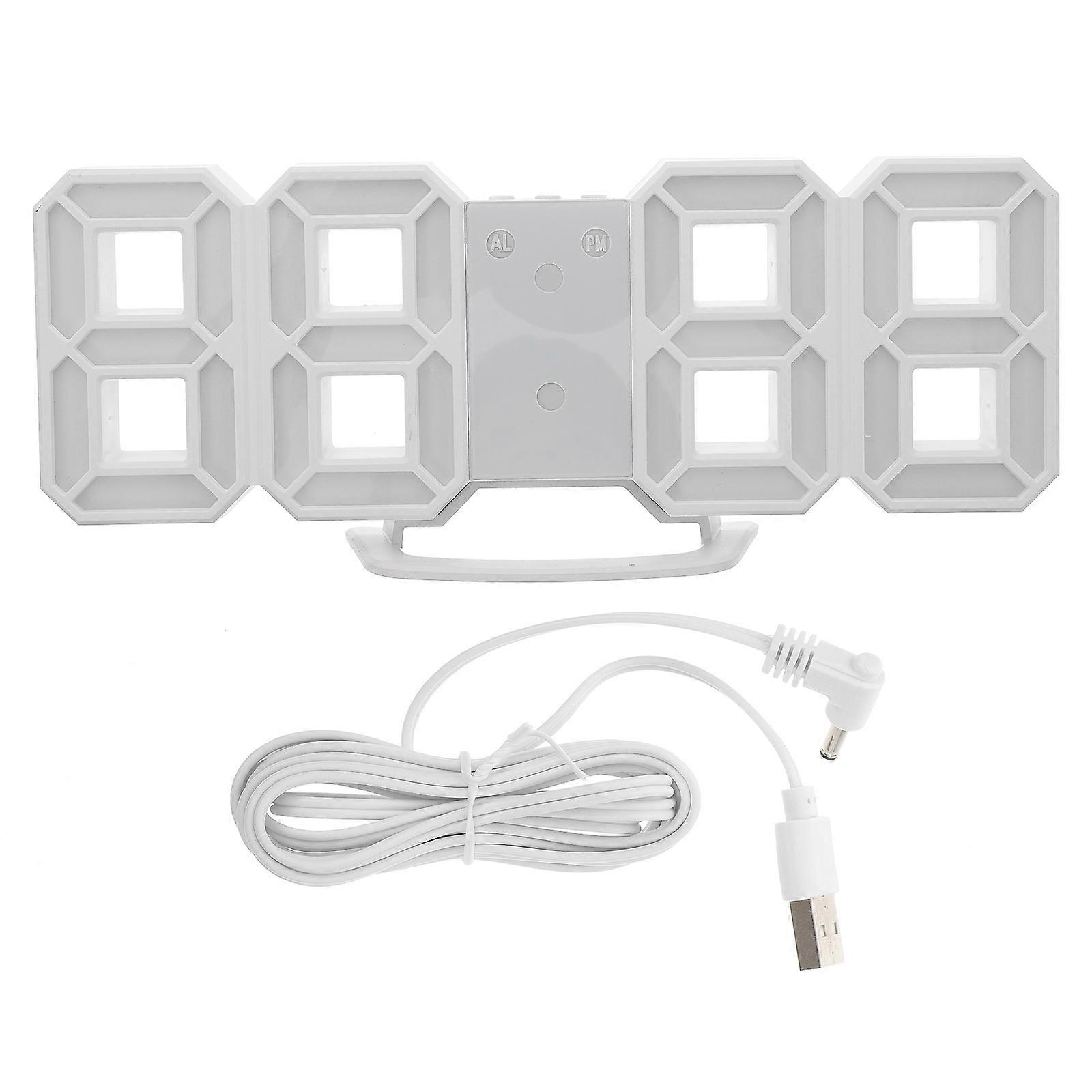 Digital Clock Large Display 3D Digital Wall Hanging Clock Wall Mountable LED Display Home Decoration 21.5x8.5cm 1Set