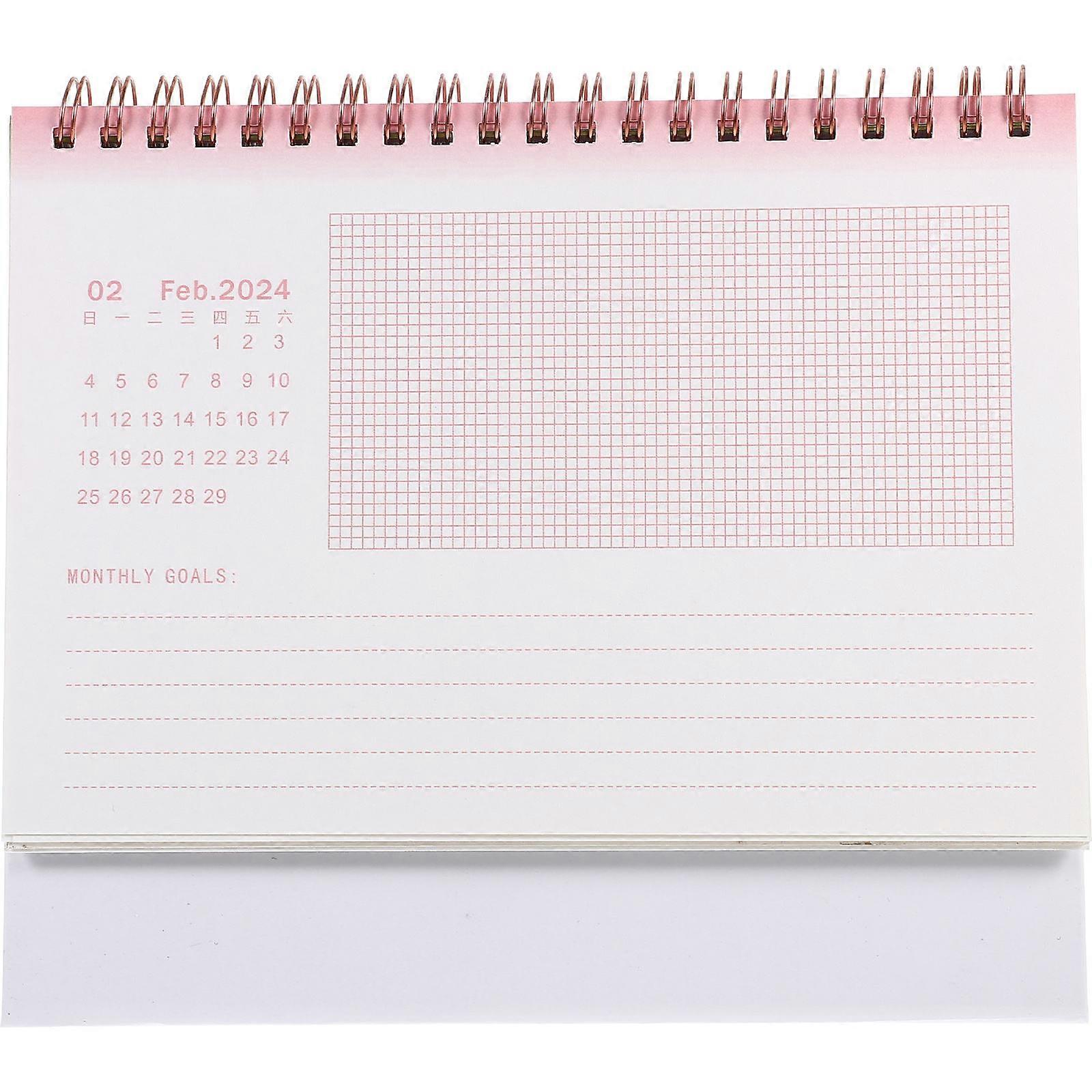 Desktop Decor 2024 Desk Calendar Paper Thick Board Families Monthly Desk Calendar 1Set