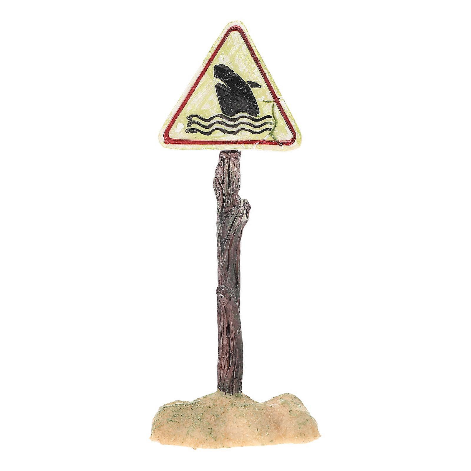 水族館の装飾サメ警告板家族の友人樹脂6.3X15CM水槽の造園1個