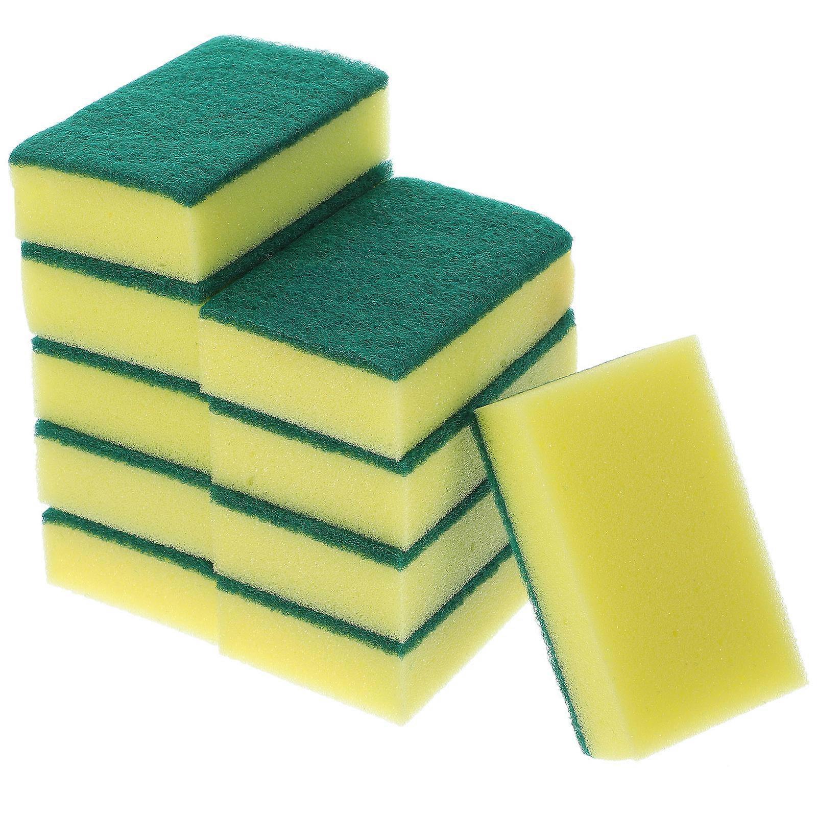 Kitchen Dish Cleaning Tools High Density Sponge Scouring Pads Double Sided 11x7x3cm 20Pcs