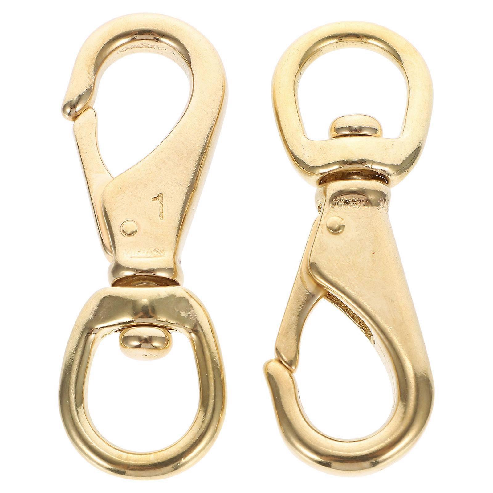 2 Pcs Brass Handbag Clasps Durable Belt Buckles Bag Buckles Golden