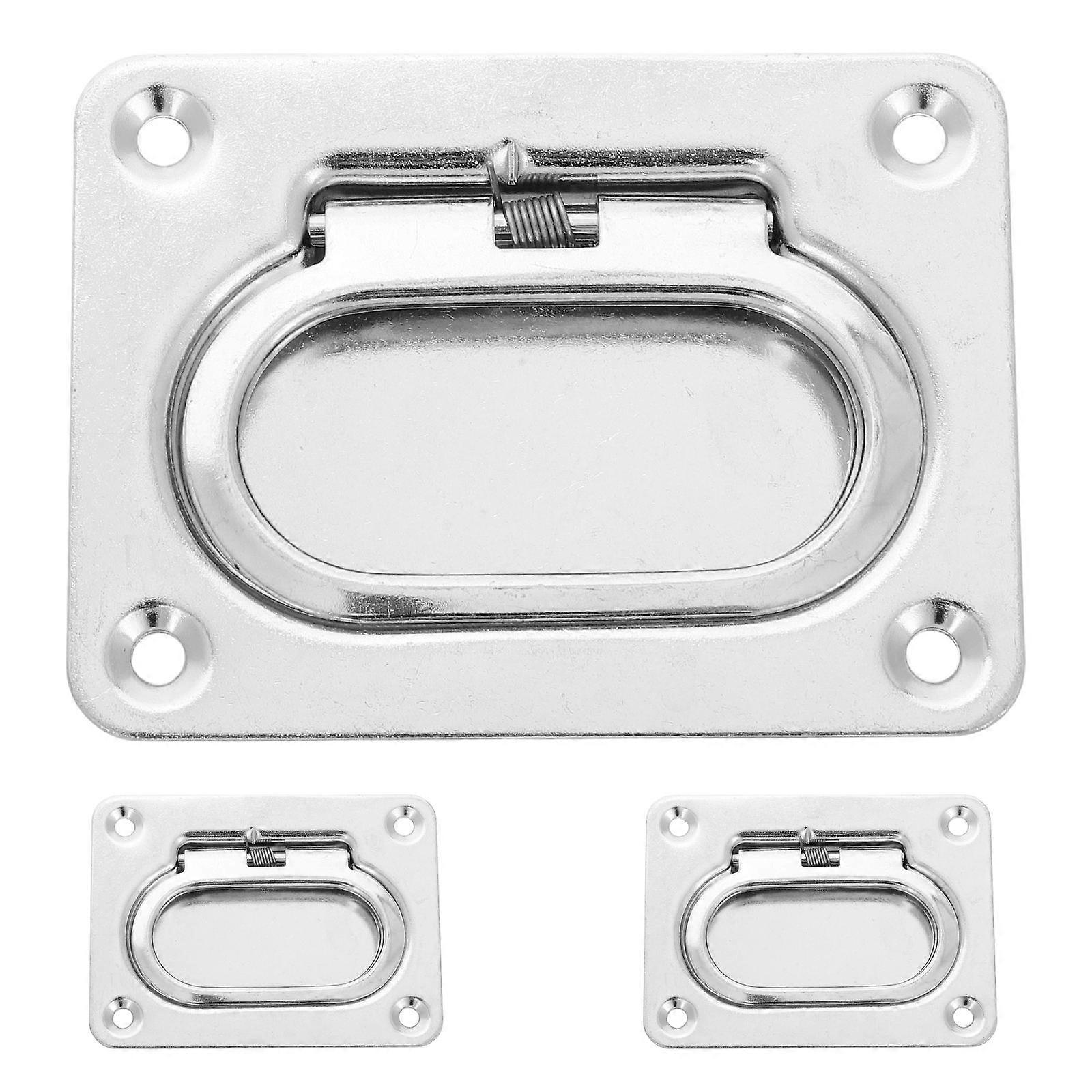3pcs Stainless Steel Flush Mount Pull Handle Durable Boat Deck Access Handle for Trap Door Hatch Latch Stylish Design Fade Resistant Enhanced Safety
