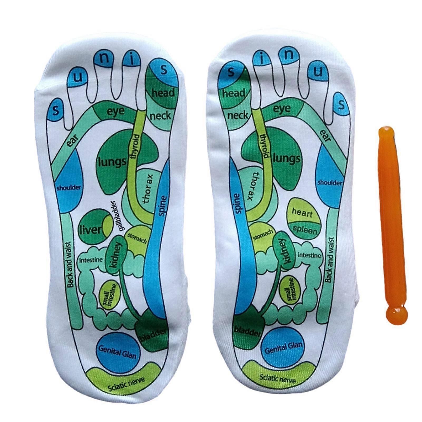 Puntos de acupuntura Calcetines con varilla de masaje Elástico Alivio del dolor del pie Calcetines Regalo de Navidad de cumpleaños