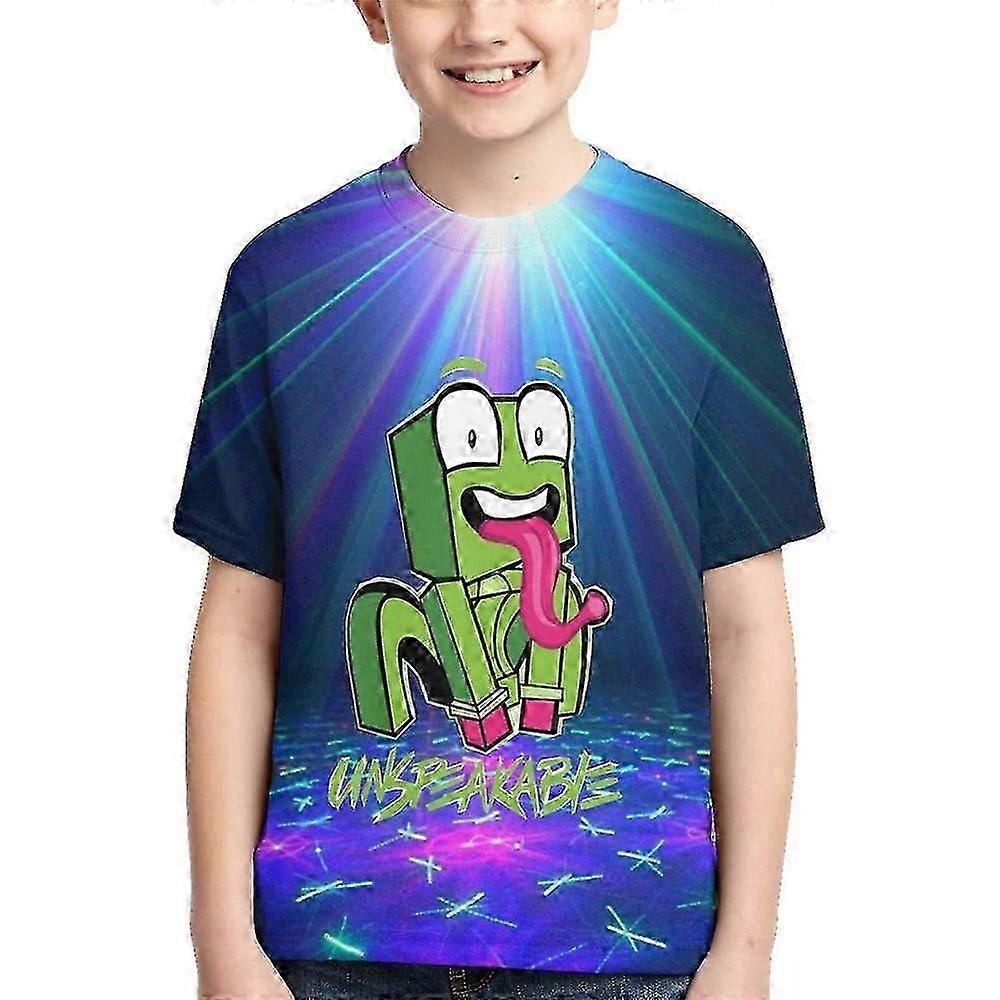 Onämnbar 3d-tryckt Kortärmad T-shirts Barn Pojkar Flickor Tecknad grafik Rundhals Toppar T-shirt