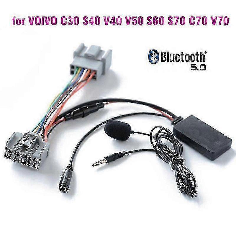 Car Bluetooth 50 Wireless Phone Call Handsfree Aux In Adapter For Volvo C30 S40 V40 V50 S60 S70 C70 V70 Xc70 S80 Xc90 With Mic