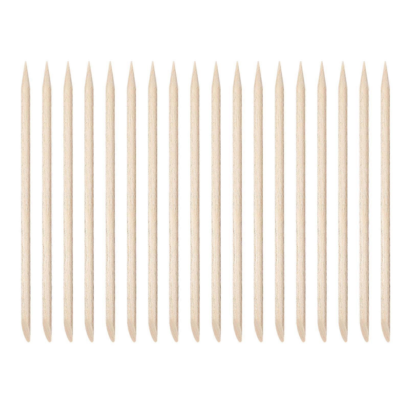 Orange Sticks For Manicure Nail Art Polish Sticks Cuticle Pusher Removers Home Use Beige 100Pcs