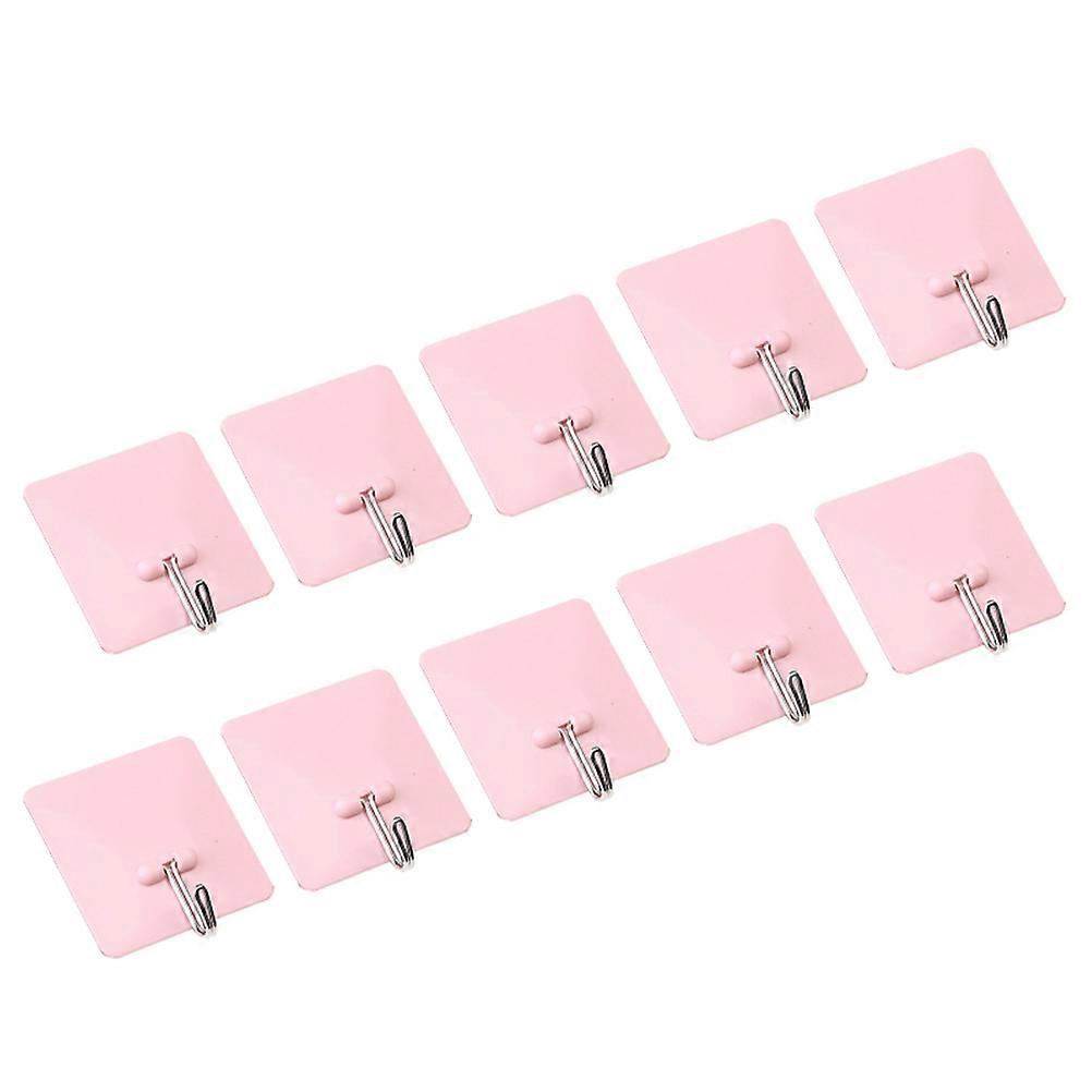 Stick On Hooks Adhesive Wall Hangers Small Pink Practical Design Home Decorations 10Pcs