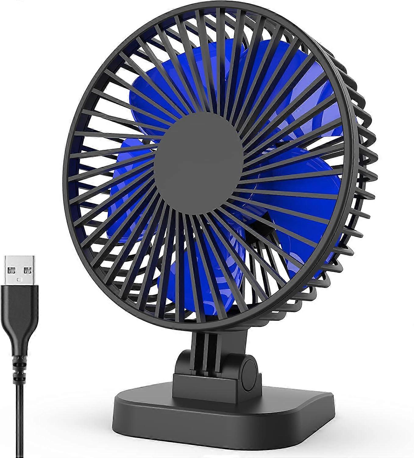 Mini Usb Desk Fan with 3 Speeds, Quiet Usb Fan, Super Powerful Airflow, 40° Adjustable Tilt Angle