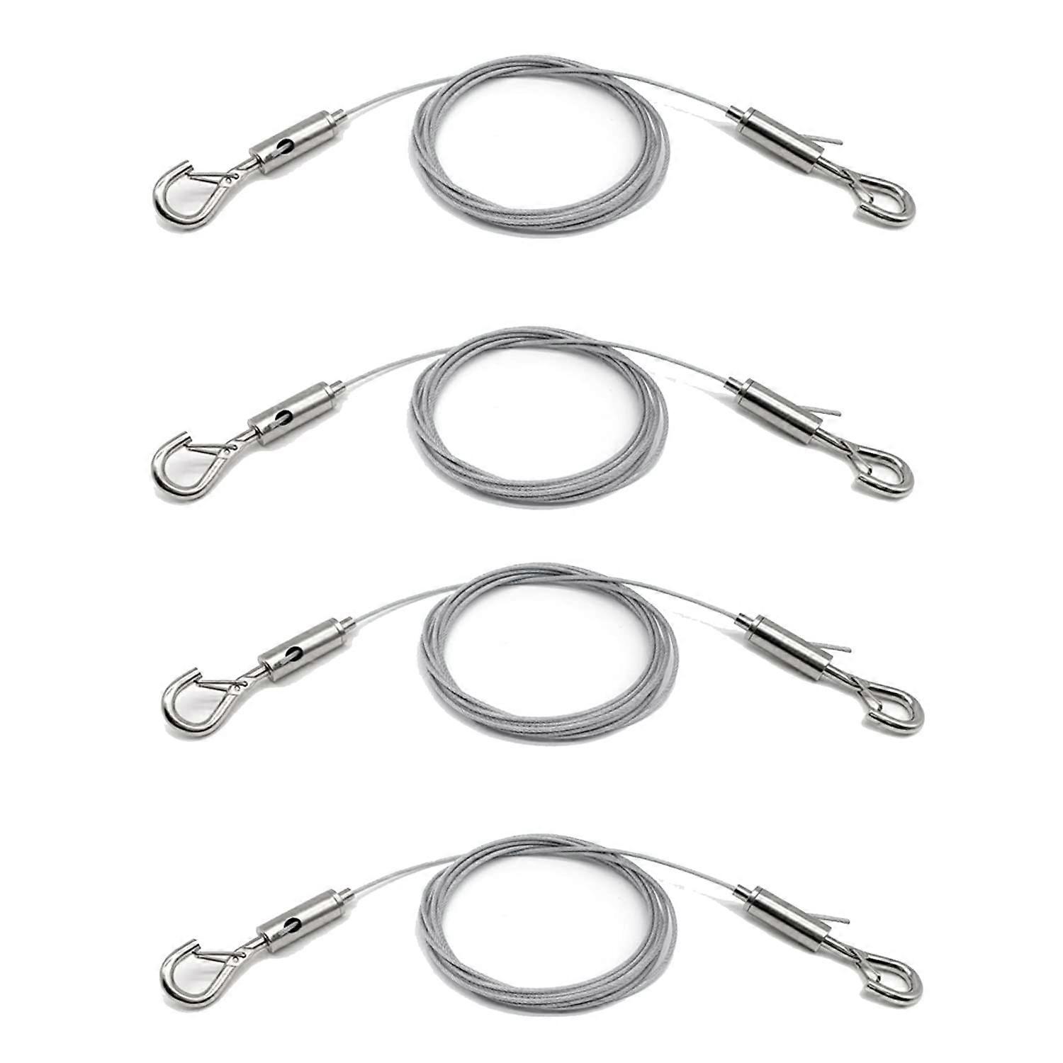 Pack of 4 Adjustable Picture Hanging Wire,, Supports 50 lbs Hanging Fittings, 2 m x 1.5 mm Stainless Steel Wire Rope Ref: 4924