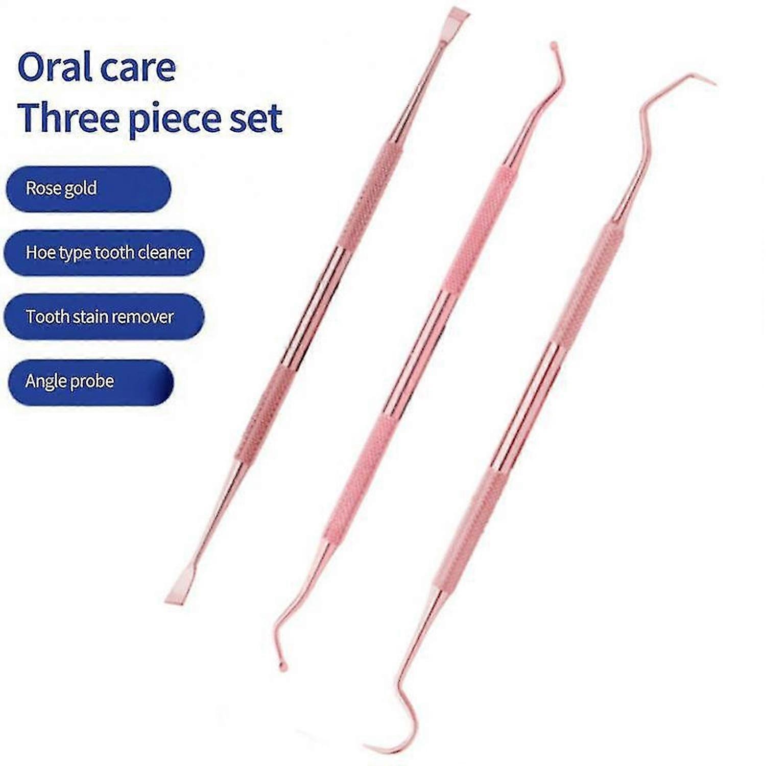 ערכת רופא שיניים מכשיר שיניים 3 יחידות כלי ניקוי שיניים מראה פה וו בדיקה פיק