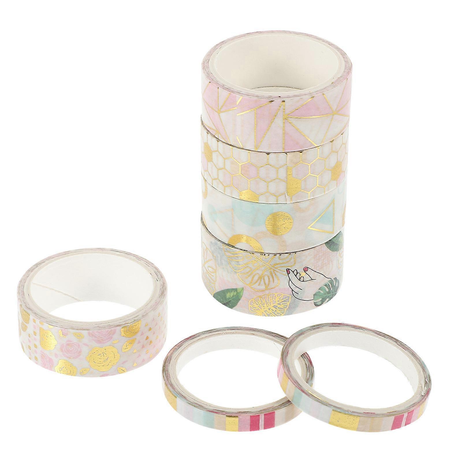 7 Rolls Decorative Washi Tape with Unique Geometric Patterns for Scrapbooking, DIY Crafts, and Journaling – Lightweight & Easy to Use