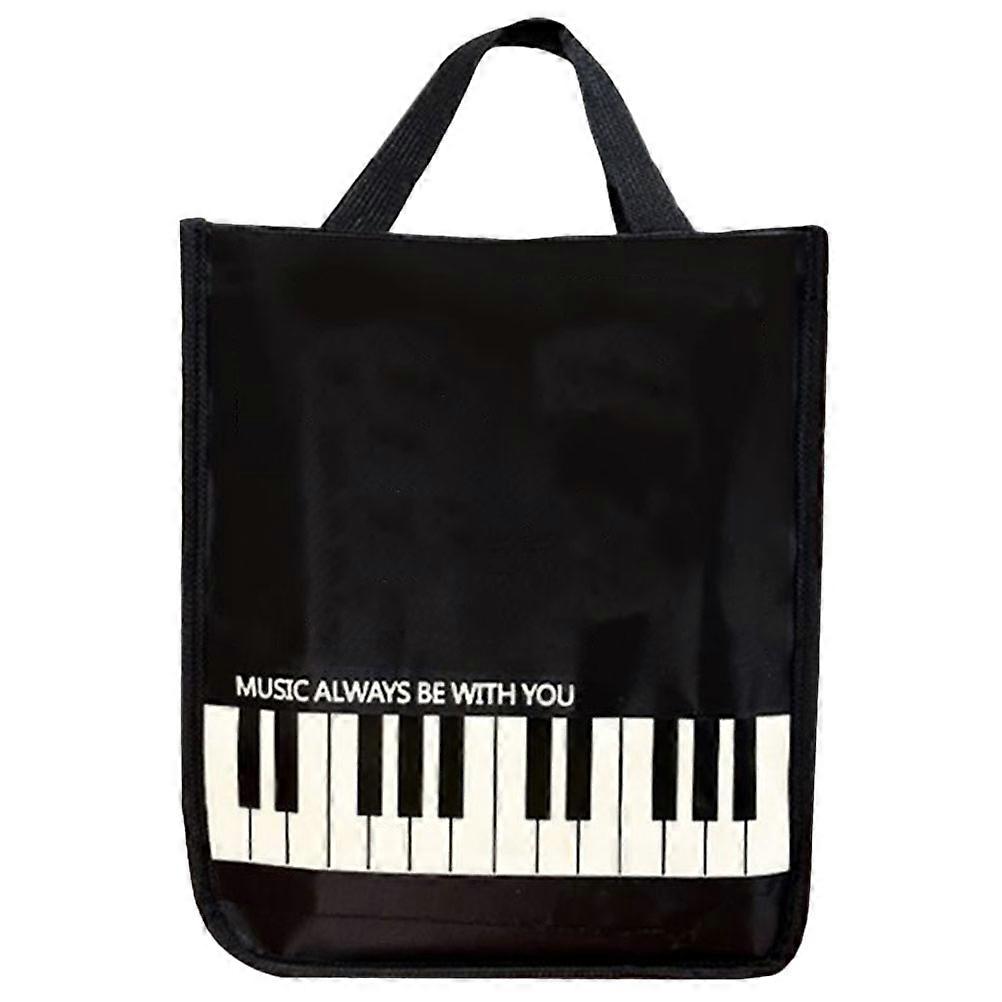 Music Sheet Storage Bag Portable Music Score Organizer For Daily Outing Rectangular Black 1Set