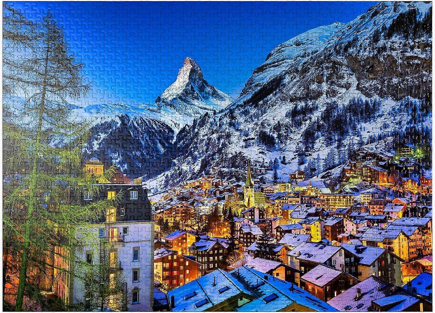 Zermatt und das Matterhorn Schweiz - Premium 1000-teiliges Puzzle für Erwachsene Stil 538