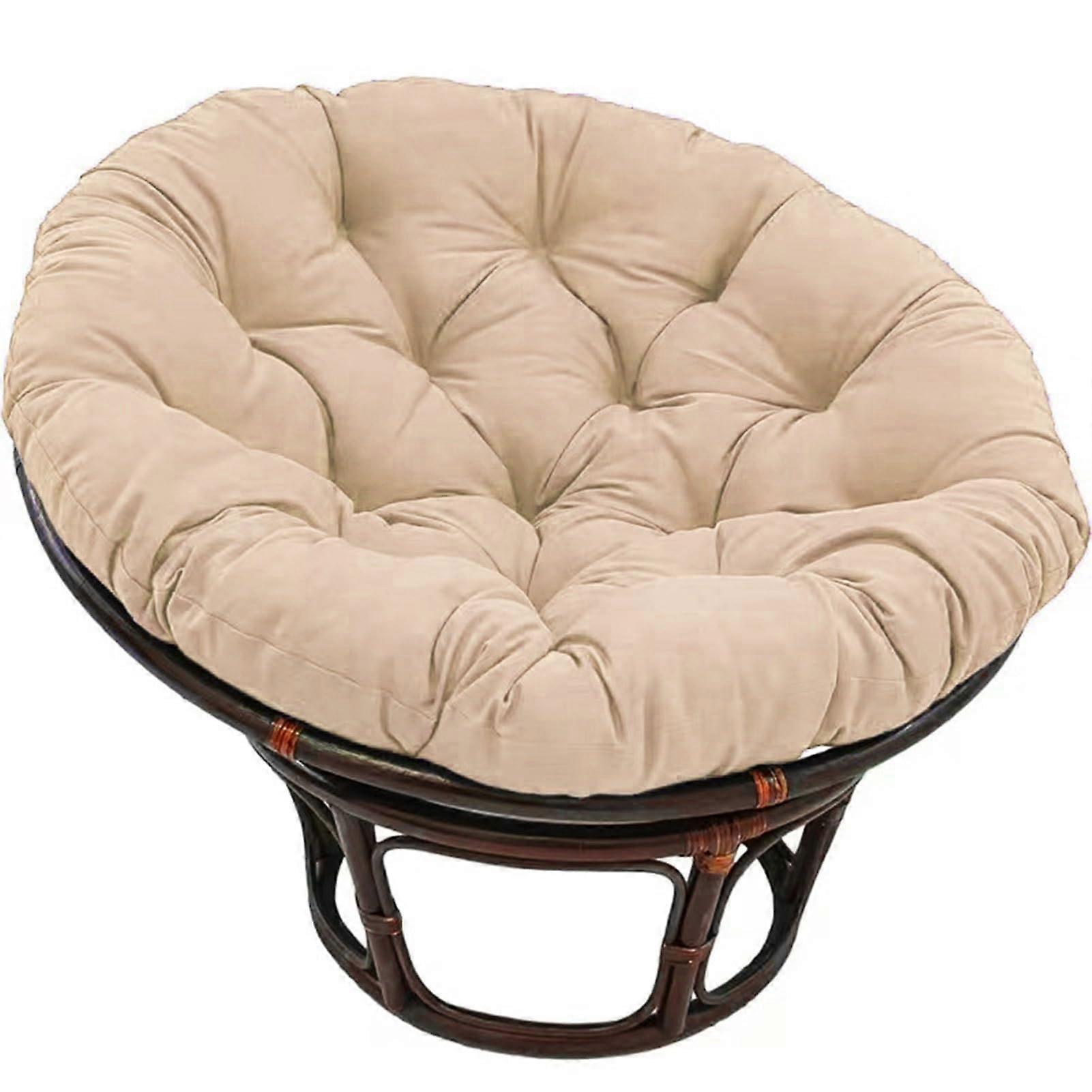 Garden faux furniture hanging seat cushion, thick round pad for rattan faux furniture and hanging baskets, khaki, 180 x 180 cm