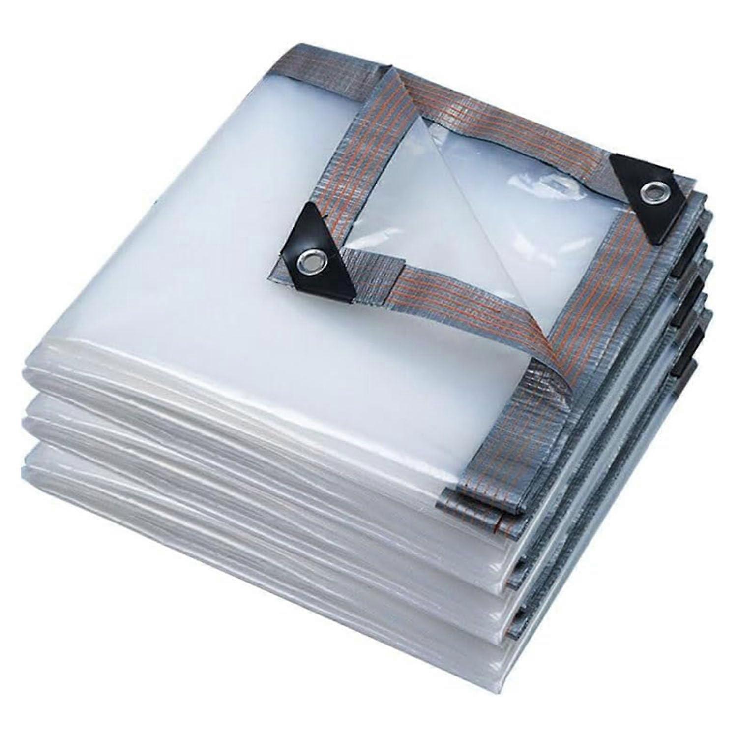 Waterproof Tarpaulin with Eyelets Transparent Tarpaulin for Pergola Gazebo Patio H x L, 300 x 450 cm / 10 x 15 ft