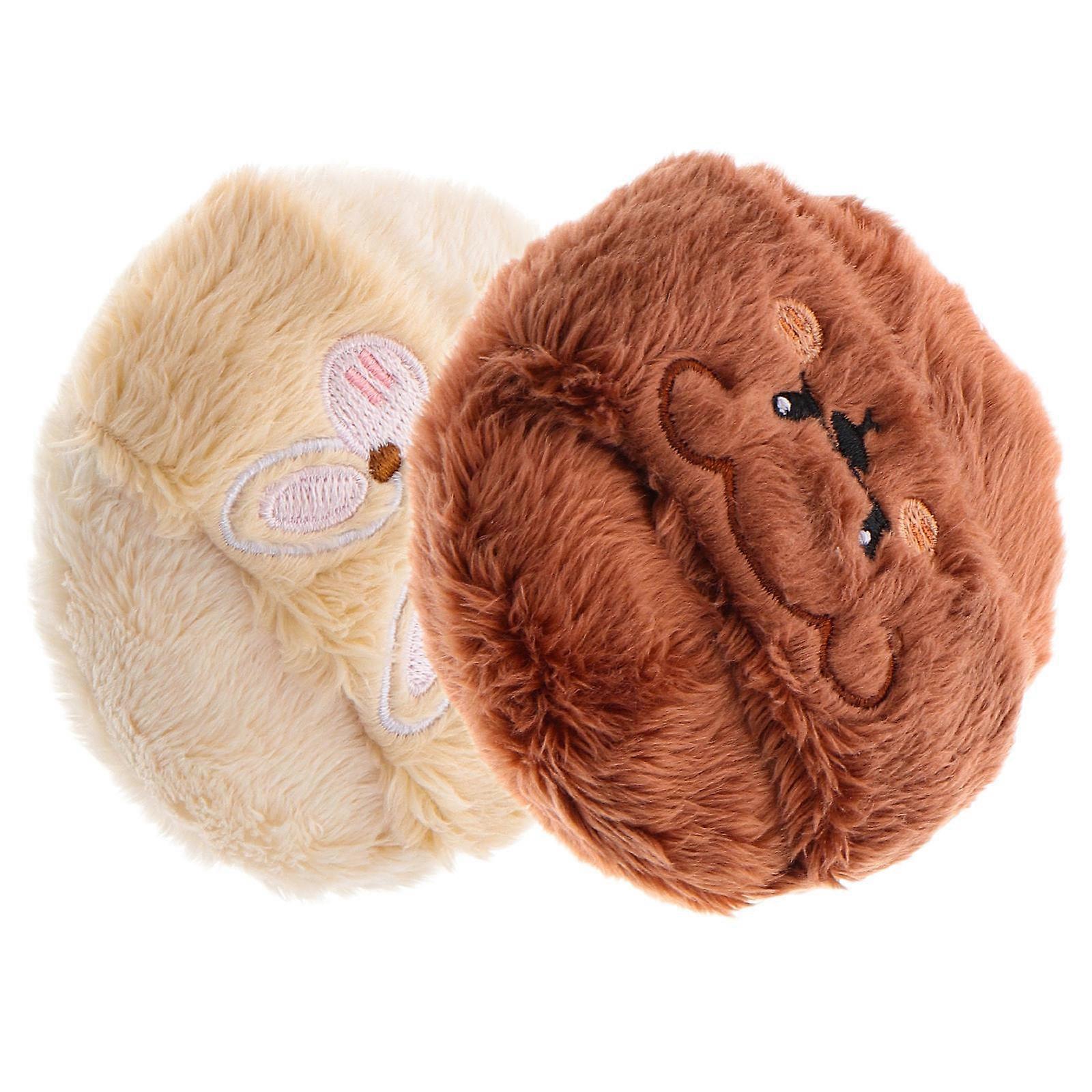 Cute Cartoon Long Plush Powder Puff Soft Makeup Applicator for Foundation Gentle Sensitive Skin Easy to Clean Beauty Care