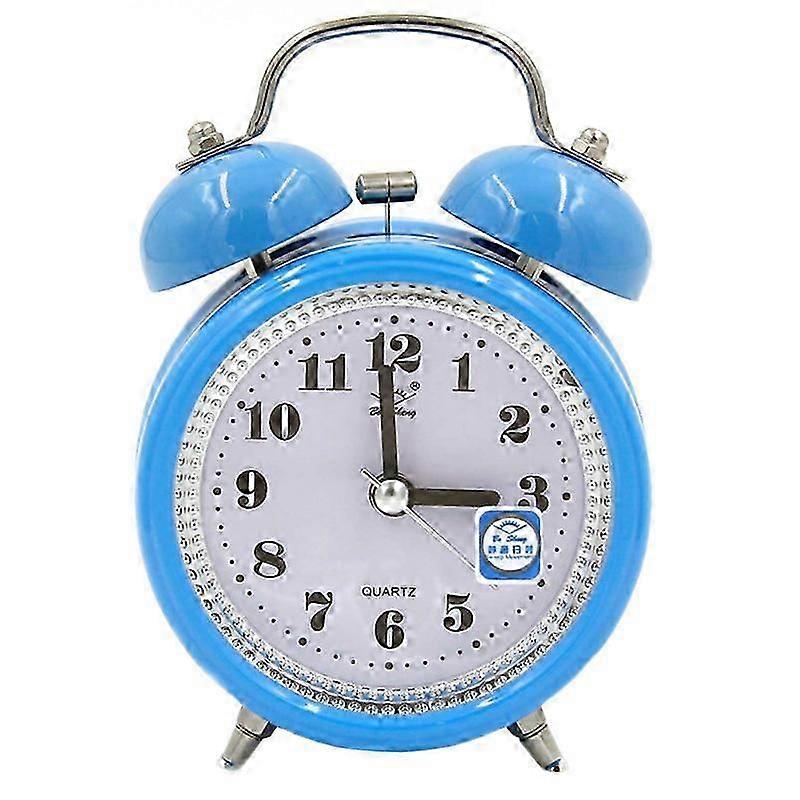 Super Loud Double Bell Quartz Alarm Clock Bedside with Night Light